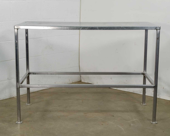 Steel workbench table 46x22x32 – rear three-quarter view showing frame construction