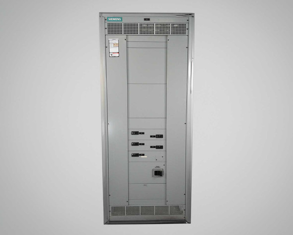 Siemens SB 1000A Dead Front Switchboard — front view with door open showing branch breaker section