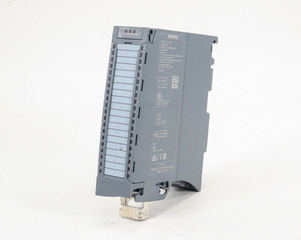 Siemens 6ES7532-5HF00-0AB0 S7-1500 Analog Output Module – angled front-left view showing terminal connector strips and DIN rail clip