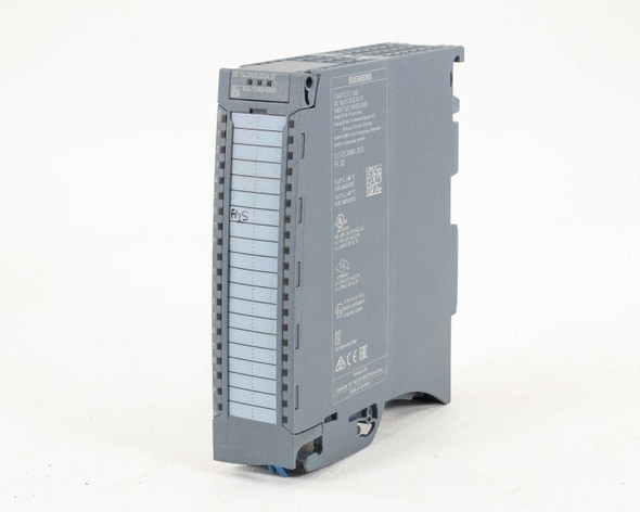 Siemens 6ES7522-1BH00-0AB0 SIMATIC S7-1500 DQ16 digital output module – left-angle view showing front wiring terminals and label