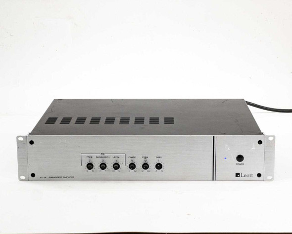 Leon L3-1K Subwoofer Amplifier front panel straight-on view showing EQ section and Leon branding