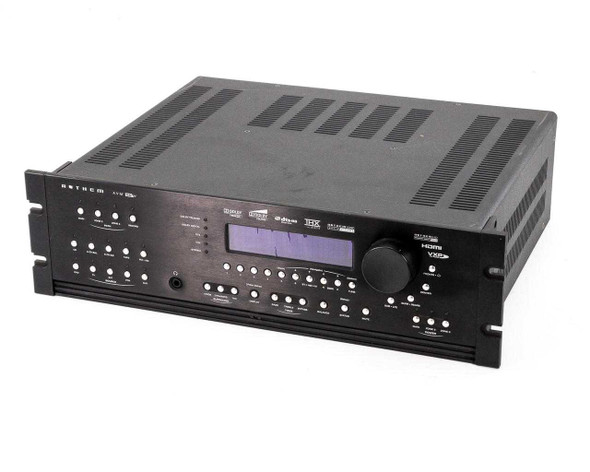 Anthem AVM 50V A/V preamp processor — front panel three-quarter view showing controls and LCD display