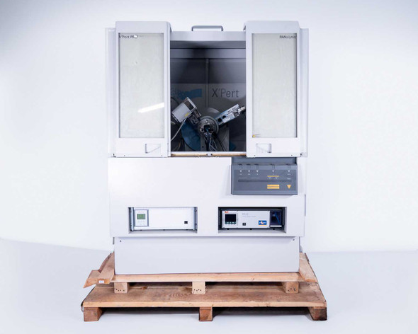 PANalytical X'Pert Pro XRD 3040/60 front view with upper cabinet doors open revealing goniometer and optics