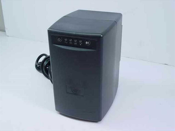 Tripp Lite Smart550USB SM4457 UPS front and left side view showing power button and LED indicators