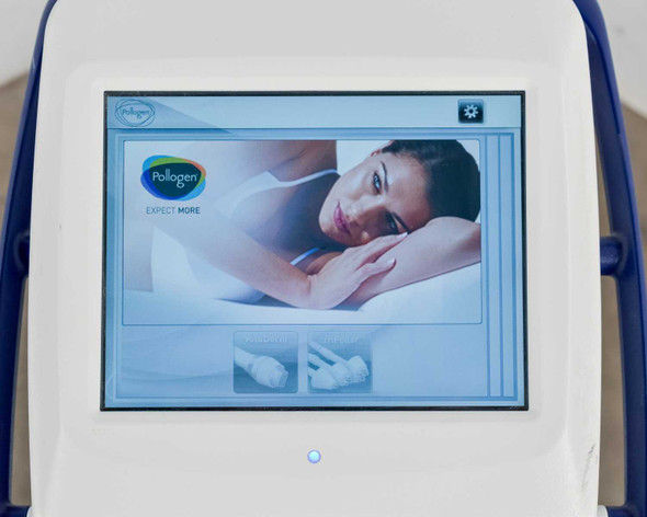 Pollogen Legend+ touchscreen display showing Pollogen branding and splash screen