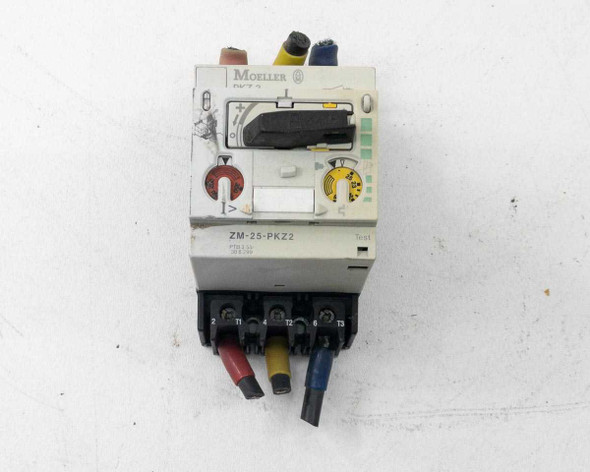 Moeller ZM-25-PKZ2 PKZ2 Motor Protection Circuit Breaker – front face view with model label, trip dial, and status indicators