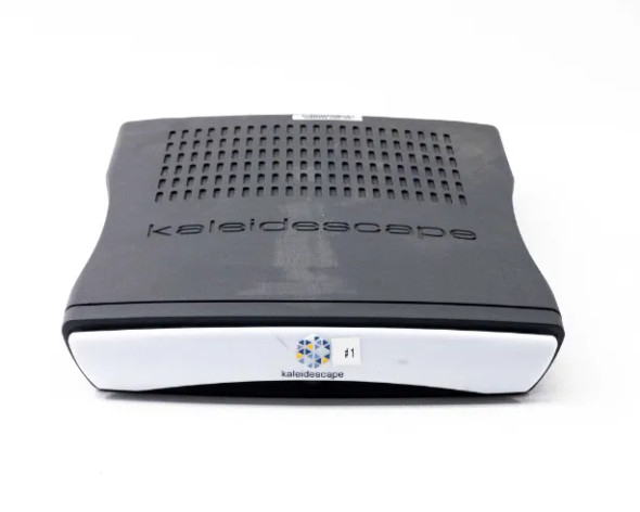 Kaleidescape M300 Movie Player — front panel view showing Kaleidescape logo and status indicator light, label marked #1