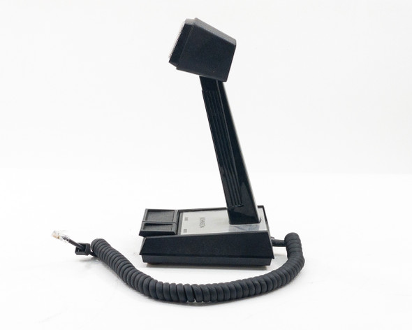 Shure Brothers XTBM694EF desktop microphone left-side profile view showing neck and base with coiled cable