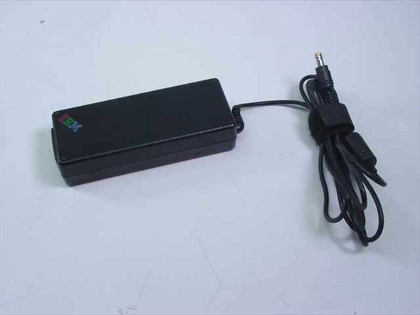 IBM 02K6746 AC Adapter 16V 4.5A — top/front view showing IBM logo and barrel-tip DC output cable