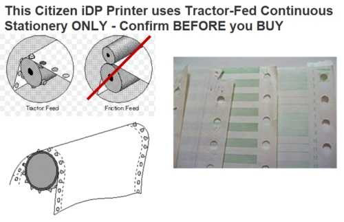 CBM iDP3530 Citizen Tractor Feed Receipt Printer 25-Pin Serial Dot Matrix