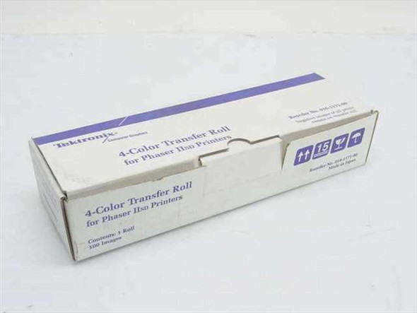 Tektronix 016-1171-00 4-Color Transfer Roll for Phaser IIsd — sealed box showing product label, contents note (1 roll, 300 images), and reorder number