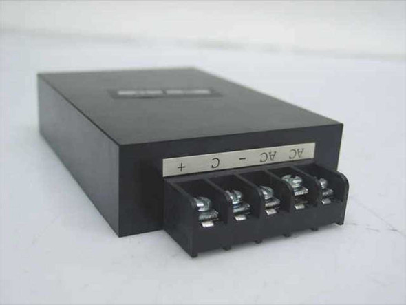 Transducers and Systems Inc P1 stabilized DC power supply – angled front-right view showing black enclosure and screw terminal output block
