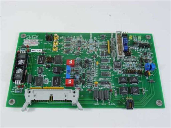 Guzik UP-205 Rev B printed circuit board — full top-side view showing component layout, SMA output connectors, and edge connector
