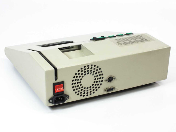 RCS ExpoLead POS Control Unit rear-right view showing IEC AC inlet, rocker power switch, cooling vents, PS/2 port, and DB9 serial port