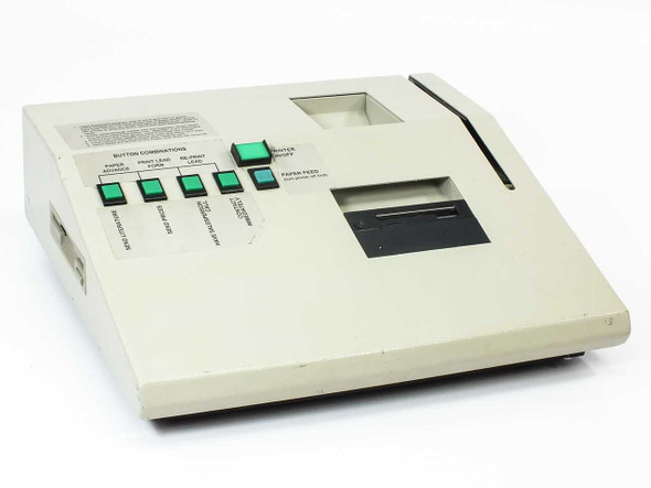 RCS ExpoLead POS Control Unit front-left view showing green function buttons, printer slot, and card swiper slot