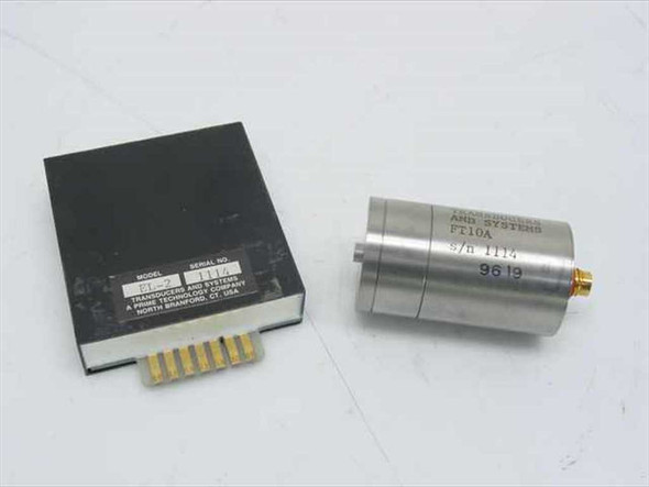 Transducers and Systems EL-2 signal conditioner module and FT10A LVDT transducer shown side by side — front overview