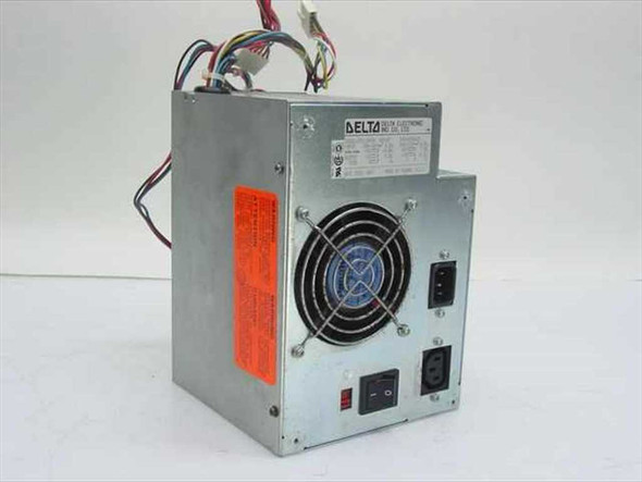 Delta Electronics DPS-200EB AT power supply – rear panel view showing fan, power switch, AC inlet, and voltage label