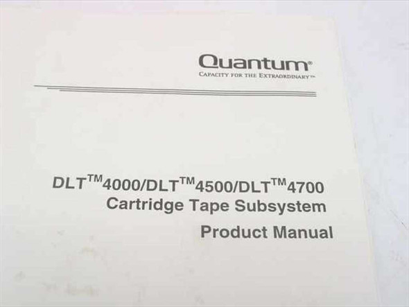 Quantum DLT4000 DLT4500 DLT4700 Cartridge Tape Subsystem Product Manual – cover title page close-up