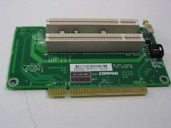 Compaq 262298-001 EVO SFF PCI riser card – top view showing two PCI slots and Compaq label