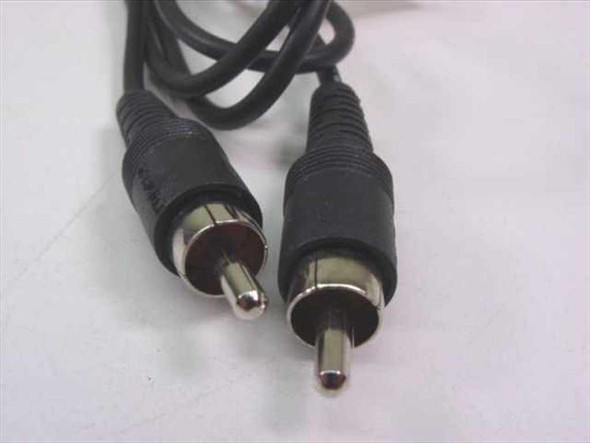 Compaq 247088-001 RCA cable close-up of two male RCA phono connectors with chrome tips