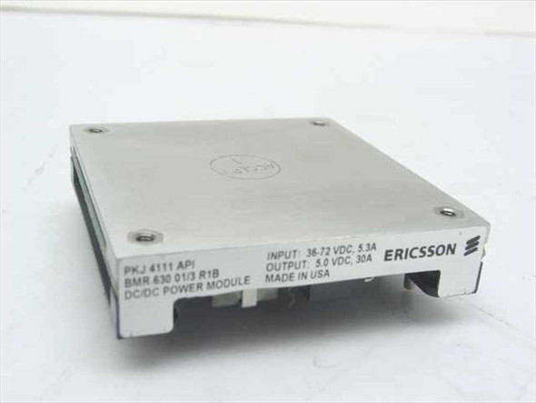 Ericsson PKJ 4111 API BMR 630 01/3 R1B DC/DC Power Module — front and label view showing input/output specs