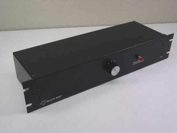 Black Box SR913A 3-Port PS/2 KVM Switch – front panel angled view showing Black Box logo, rotary selector knob, and rack ears