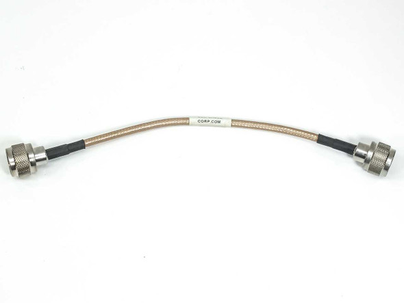 ESM Cable Corp RGS-400 8-inch coaxial cable with male N-type connectors on both ends, full cable view