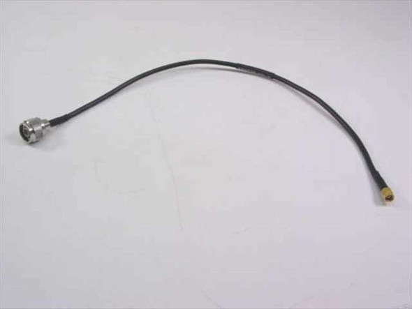 JSC RG-58/U coaxial cable N Male to SMA Male 19 inch — full cable view showing both connectors and black jacket