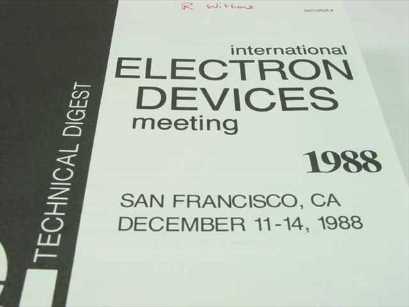 IEEE IEDM 1988 Technical Digest — close-up of front cover title text showing International Electron Devices Meeting 1988 San Francisco CA December 11–14 1988