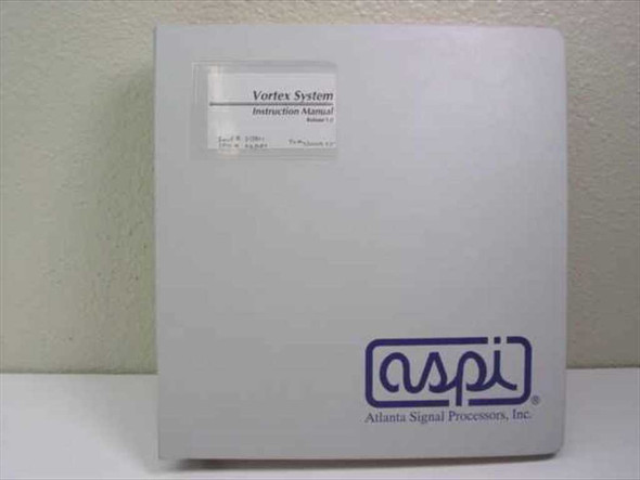 ASPI Vortex System Instruction Manual Release 1.0 – front binder cover with Atlanta Signal Processors logo