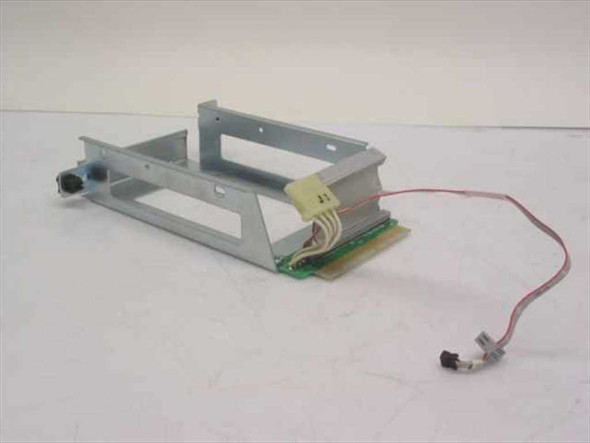 AST 202461-005C SCSI hot swap drive tray caddy – angled top view showing metal carrier frame, backplane PCB, and ribbon cable with connector