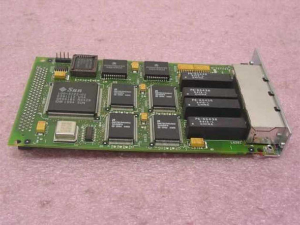 Sun 270-2062-04 4-Port Link Interface Card — PCB top view showing Sun Microsystems controller chip and multiple memory ICs