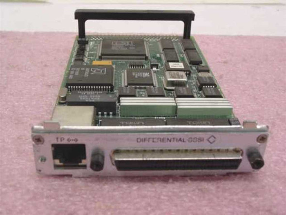 Sun 270-1902-04 Differential SCSI SBus card – front bracket view showing 68-pin SCSI connector and RJ-45 TP port with 'Differential SCSI' label