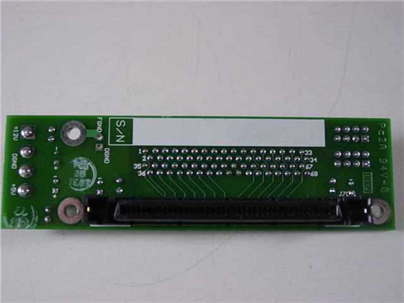 GNP Computers 1-502368 PDSi CPCI SCSI Hot Swap Board – rear/solder side showing SCSI edge connector, serial number label area, and PCB traces