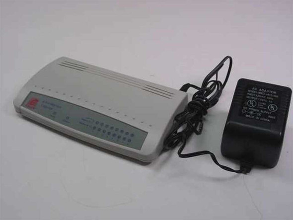 Encore ESH-708 8-Port Mini Hub XZ850519T front view with included AC adapter power supply