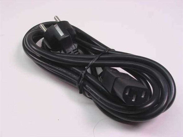 Ching Cheng EL-211 Schuko to IEC C13 power cord side view showing both plug ends and black cable