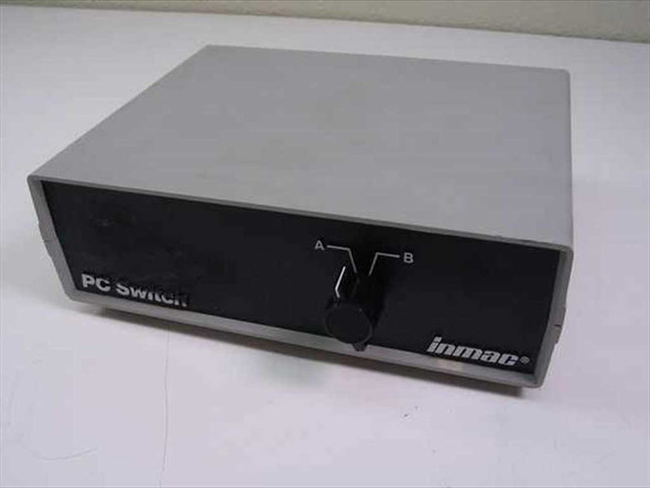 Inmac 0126 PC Switch 2-way data transfer switch front view showing A/B rotary selector and Inmac logo on black face