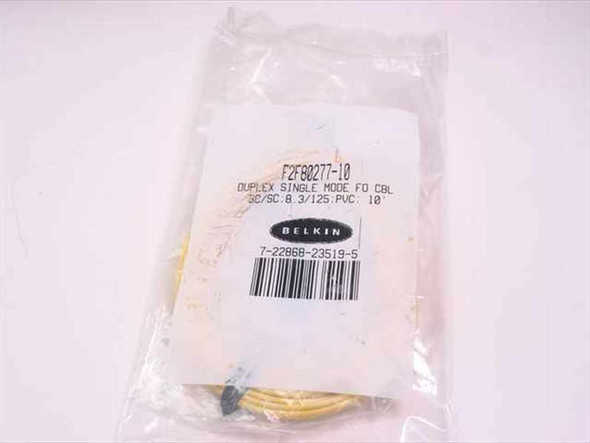 Belkin F2F80277-10 Duplex Single Mode SC/SC Fiber Optic Patch Cable in original sealed plastic bag with label visible