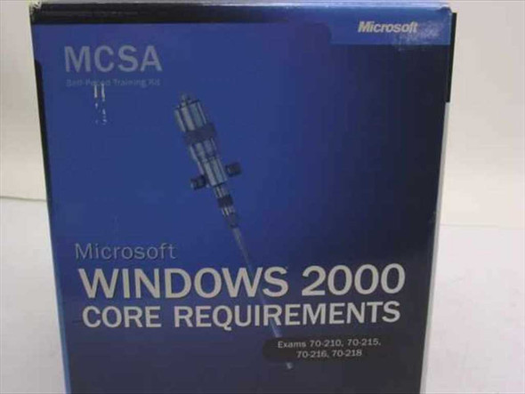 Microsoft MCSA Windows 2000 Core Requirements boxed set — front of box showing MCSA/MCSE branding and Exams 70-210, 70-215, 70-216, 70-218