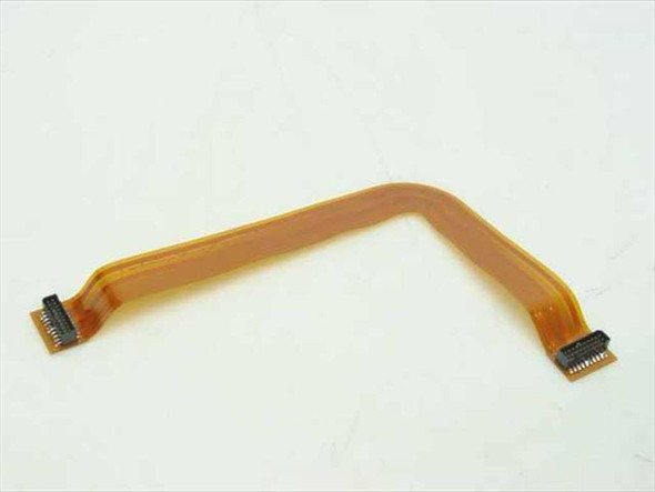 Apple 821-0027-A 632-0016-A PowerBook inverter FPC cable — full cable view showing L-shaped flexible ribbon with dual ZIF connector ends