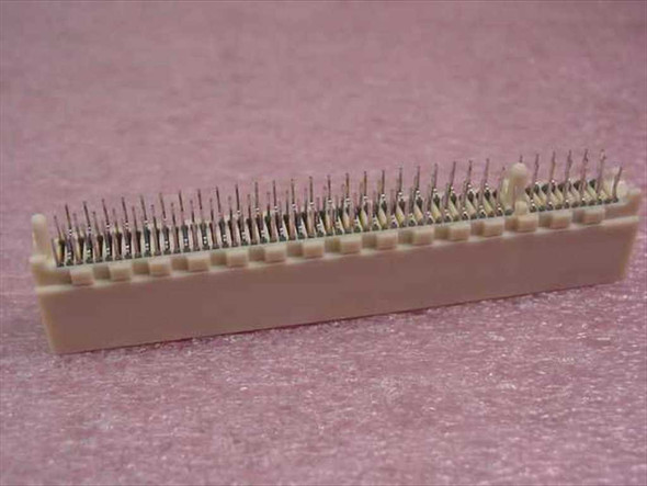 Tyco 1-145154-2 Standard Edge .050 connector – angled top view showing dual-row through-hole pins