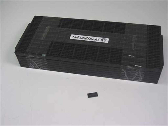 ISSI IS42S16100A1-7T SDRAM chips in anti-static TSOP carrier tray with single chip in foreground