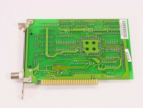 Danpex EN-400I network card PCB rear/solder side showing 'Made in Taiwan' marking and ISA edge connector