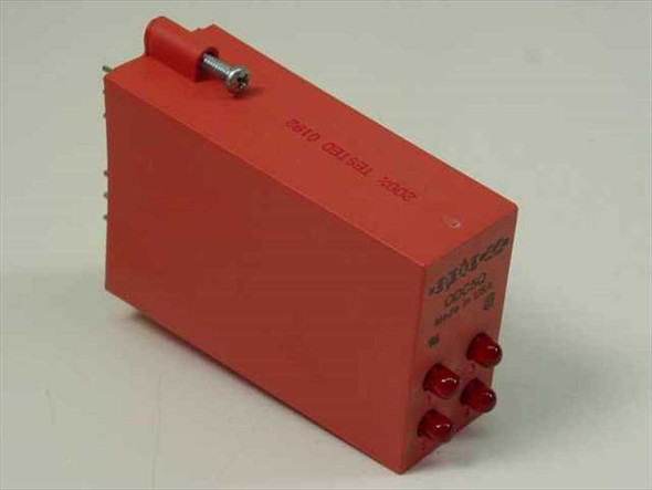 Opto 22 ODC5Q 4-channel DC output module – angled side view showing label and four LED indicators