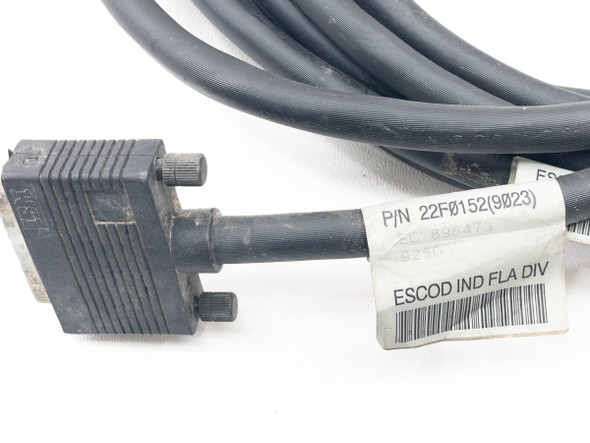 IBM 22F0152 cable label close-up showing P/N 22F0152(9023), EC 896473, and ESCOD IND FLA DIV markings