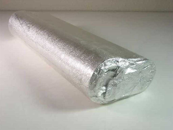 Unbranded silver printer roller kit — angled side view of foil-wrapped cylindrical roll