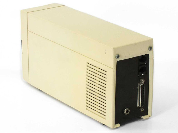 Practical Peripherals PM14400FXSA modem – rear right three-quarter view showing DB-25 serial connector and ventilation slots