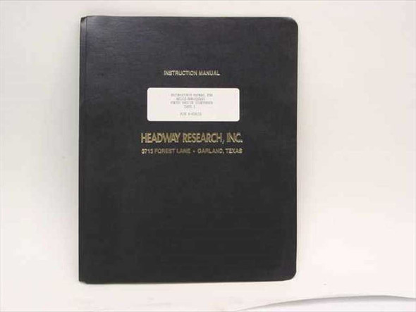 Headway Research EC102-NRD Instruction Manual – front cover of black binder showing Headway Research Inc. imprint and address label