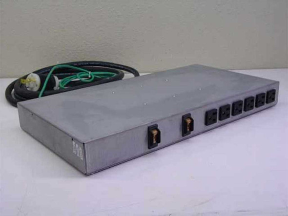 Compaq PDUC30a-1 295364-001 rackmount PDU — front three-quarter view showing 6 NEMA outlets and 2 switched rocker switches with power cord