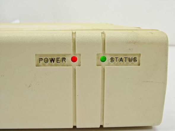Sytek 2502 modem – close-up of front panel Power (red LED) and Status (green LED) indicators